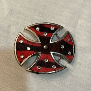 Red/black with stone buckle